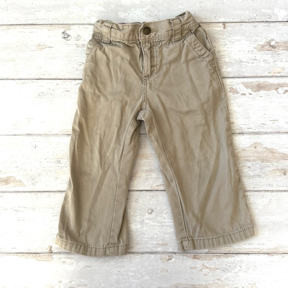 Cherokee 24m Boys Khaki Slacks Formal Wear Tan Brown Pants Kids Toddler